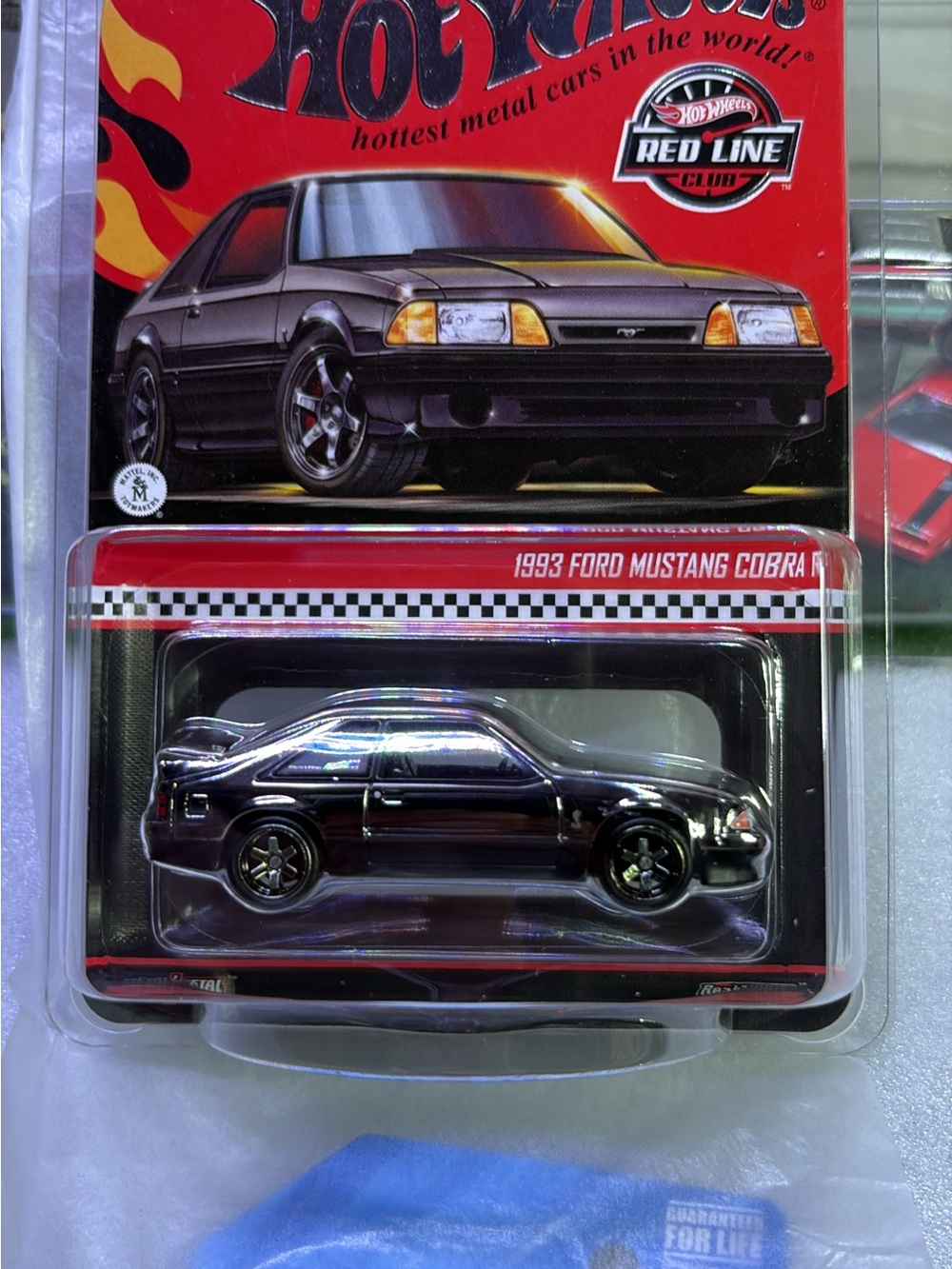 Hot wheels red line 1993 Ford Mustang Cobra Toy Car - Black